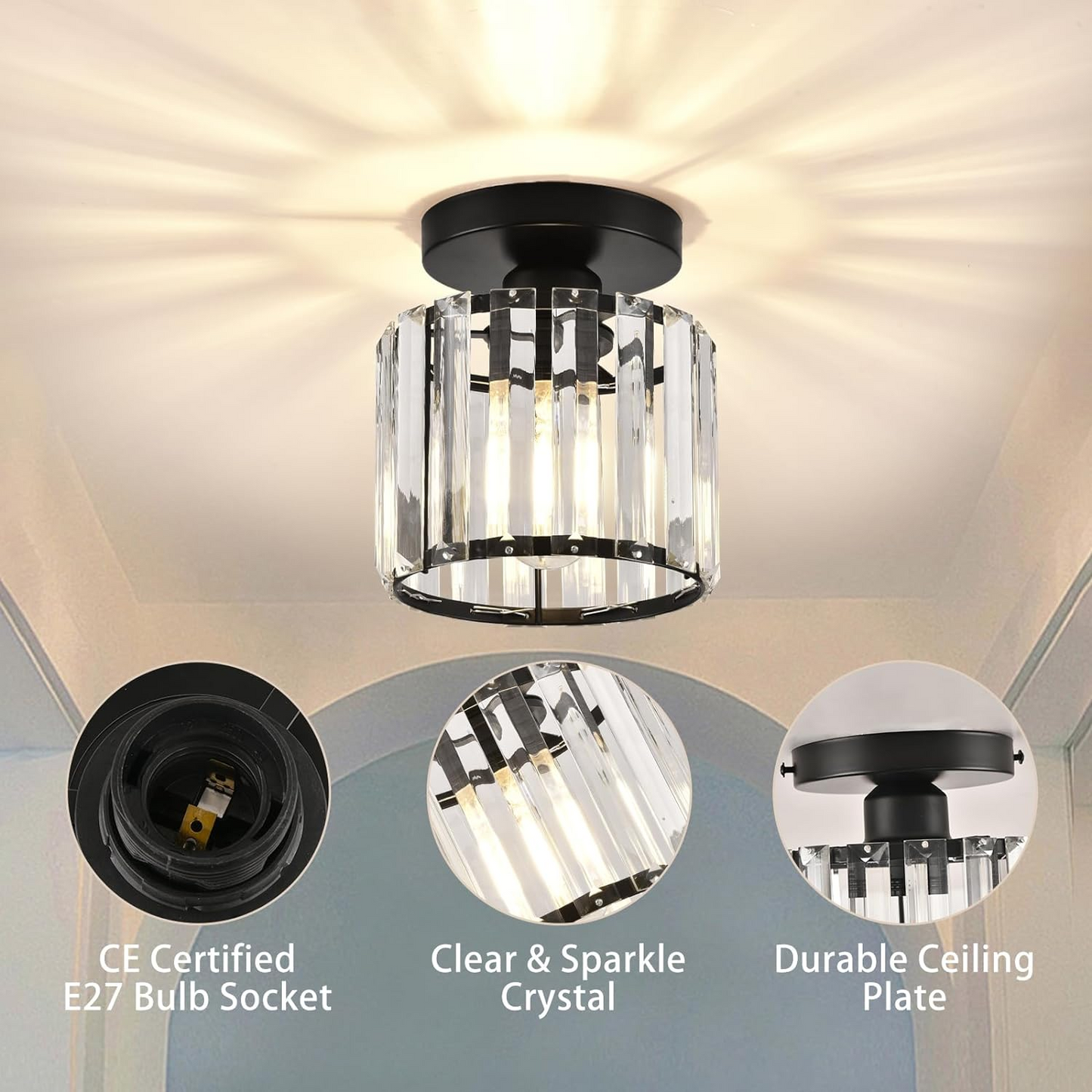 LUMINAIRE – Elegant Crystal Ceiling Light Fixture