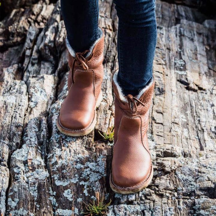 Cozy Waterproof Leather Boots with Wool Lining
