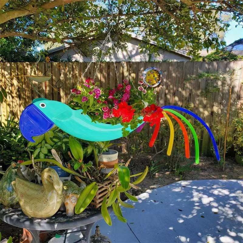 Whimsical Chicken Design Hanging Plant Bowl