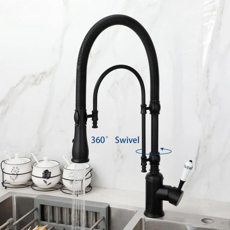 Gold & Chrome Kitchen Faucet with Sprayer
