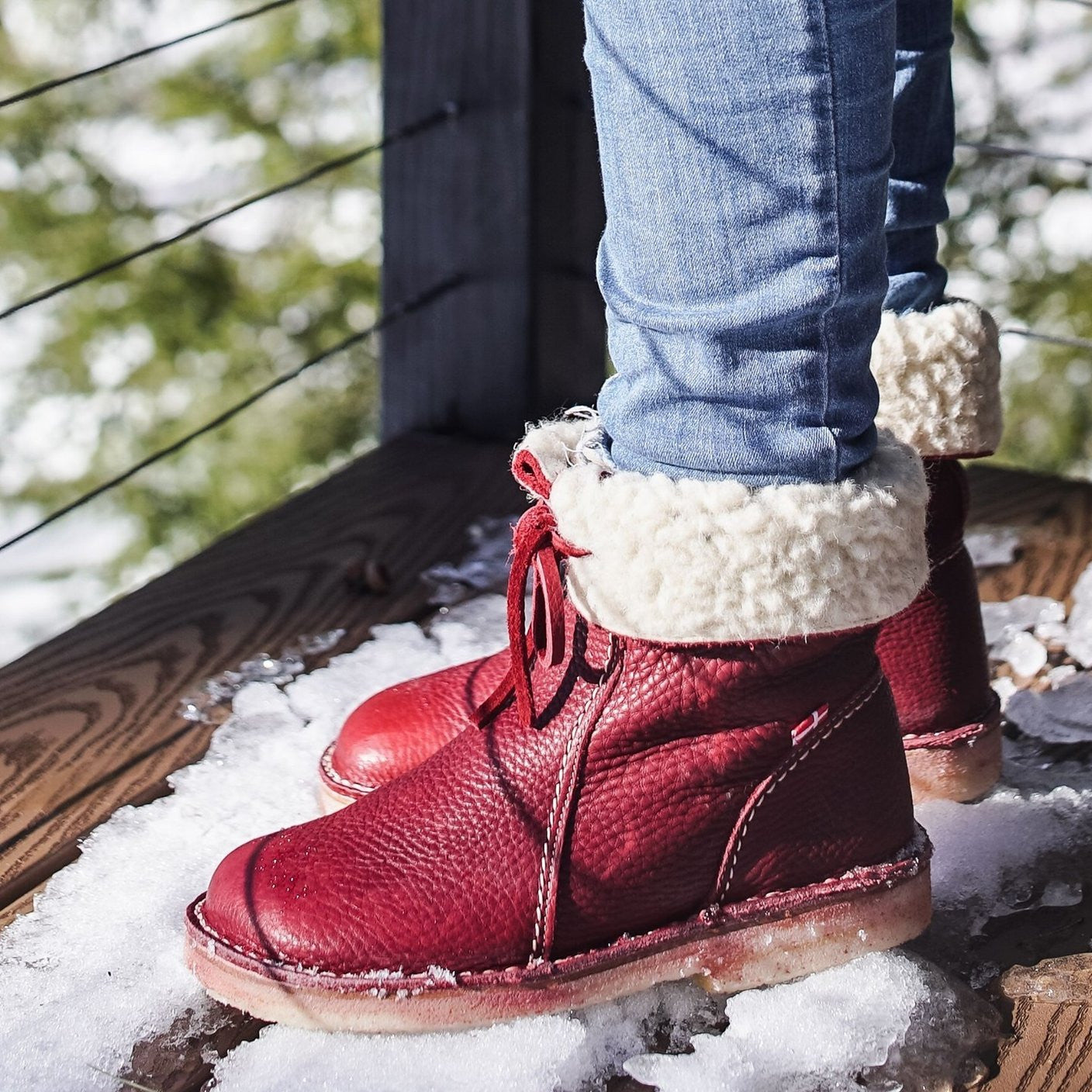 Cozy Waterproof Leather Boots with Wool Lining