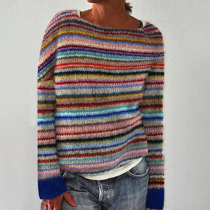Chic Striped Long Sleeve Sweater