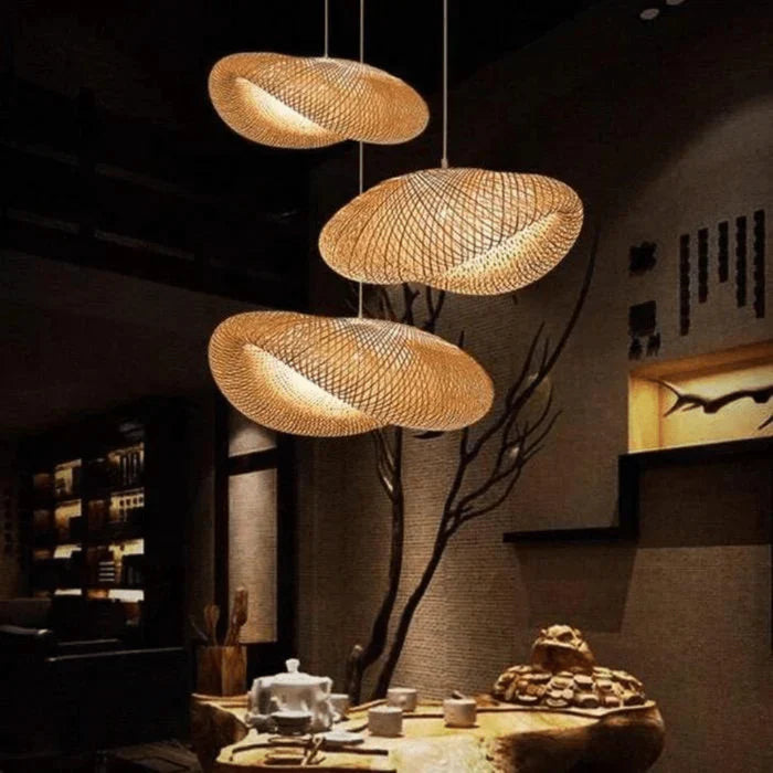 NATURALE – Elegant Hand-Woven Rattan Pendant Light