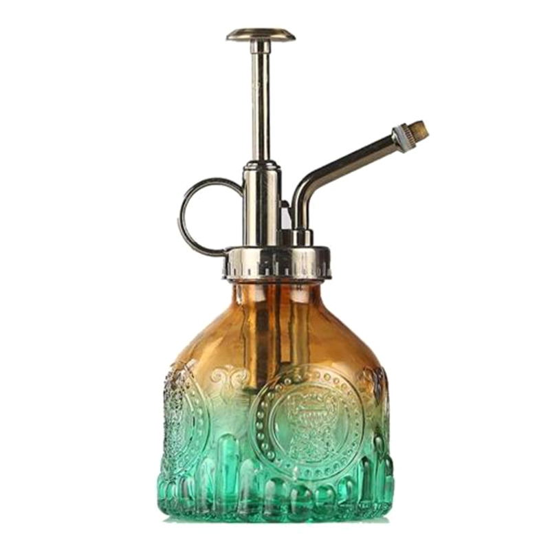 Vintage Glass Plant Sprayer with Metal Nozzle