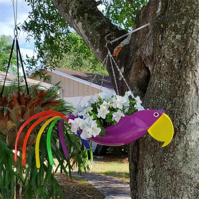 Whimsical Chicken Design Hanging Plant Bowl