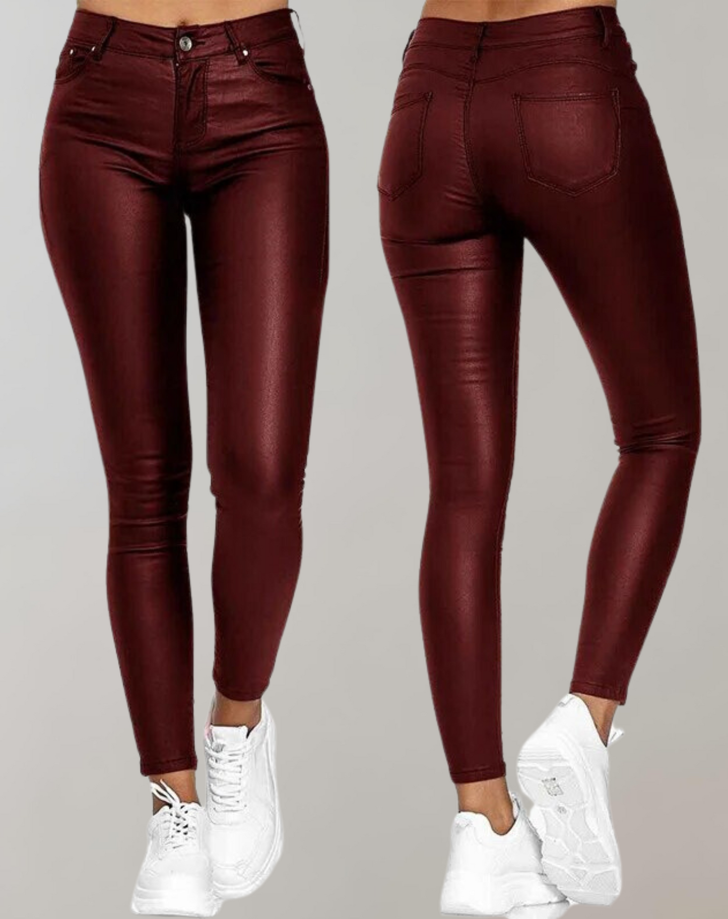 Elegant Black PU Leather Pants for Women