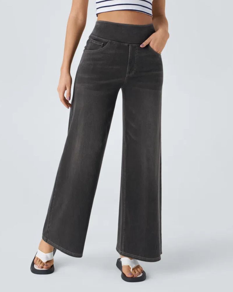 Chic High-Waisted Wide Leg Jeans