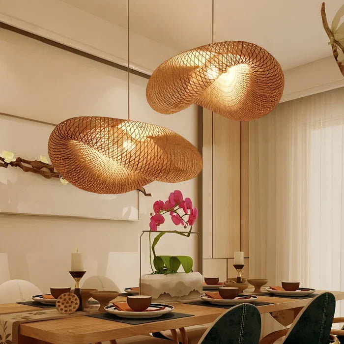 NATURALE – Elegant Hand-Woven Rattan Pendant Light