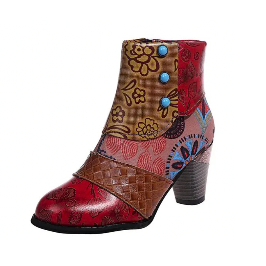 Stylish Waterproof Retro High-Heeled Boots