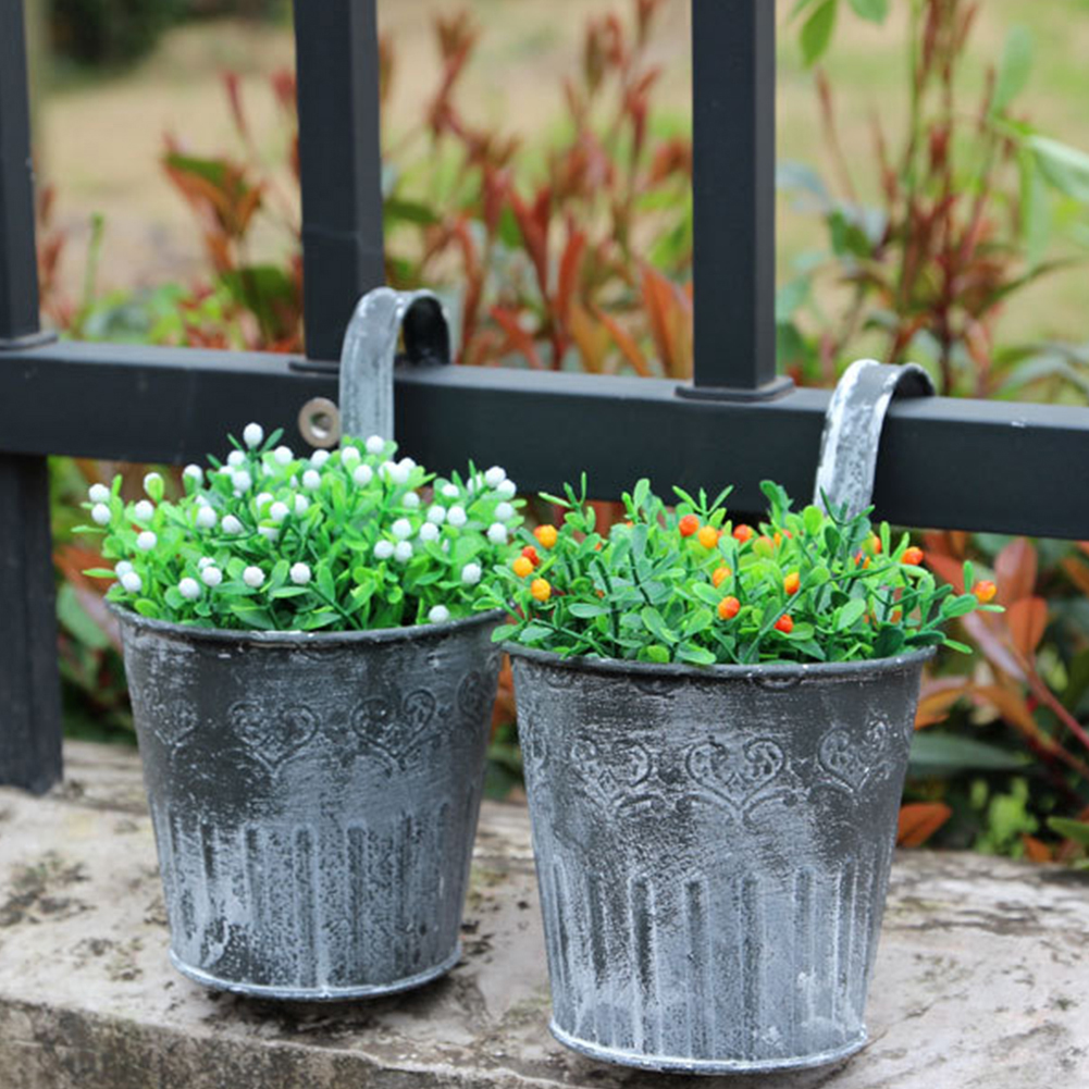 Vintage Hanging Metal Planter for Stylish Displays