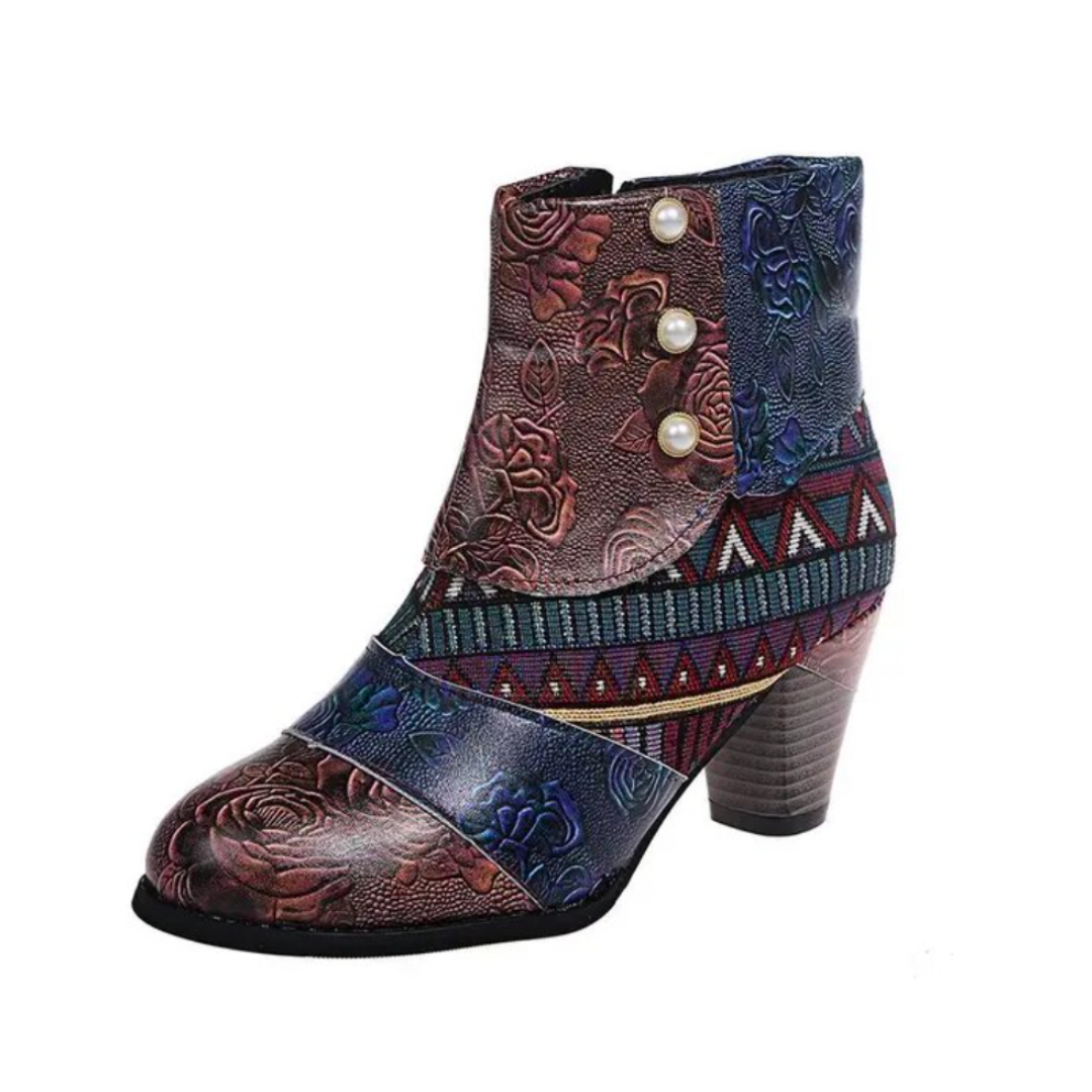 Stylish Waterproof Retro High-Heeled Boots