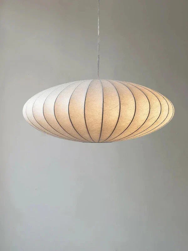 LUMINAIRE – Elegant Silk Hanging Lamp with Crystals