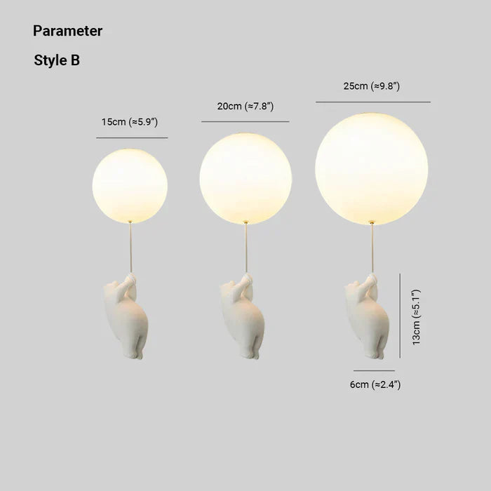 LUMIBEAR – Whimsical Bear and Balloon Pendant Lamp