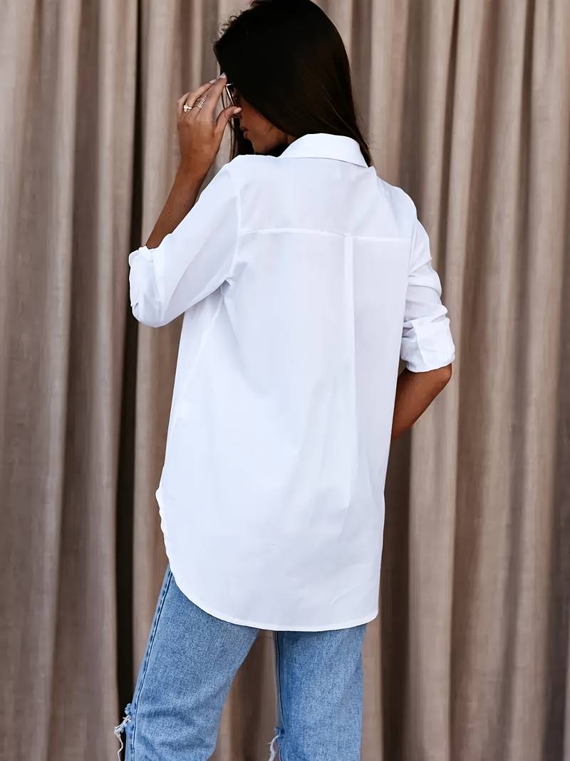 Chic Women's Button-Up Long Sleeve Blouse