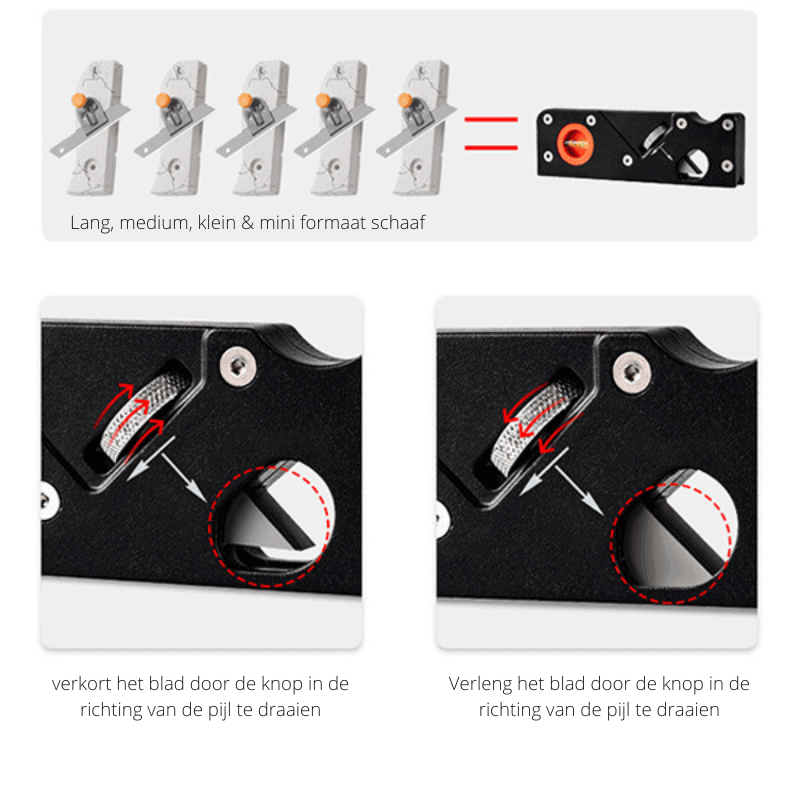 WOODCRAFT PRO – Versatile Corner Plane with 7 Blades