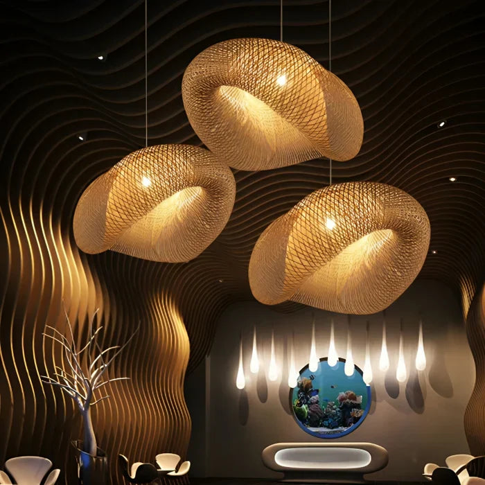 NATURALE – Elegant Hand-Woven Rattan Pendant Light