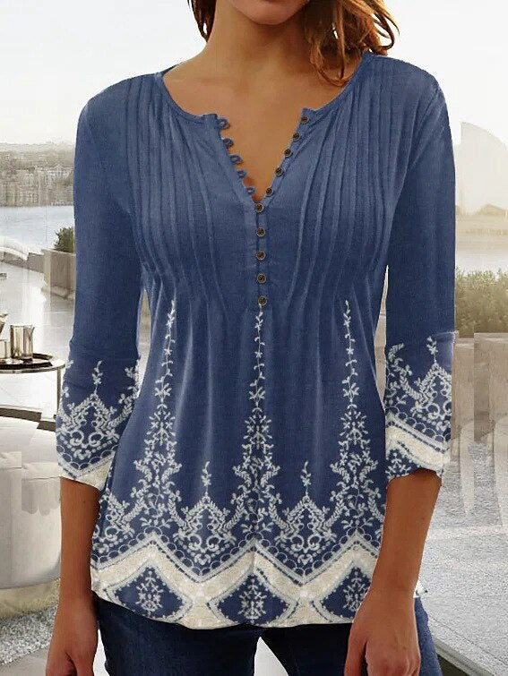 Chic Women's Cotton Blend Elegant Top