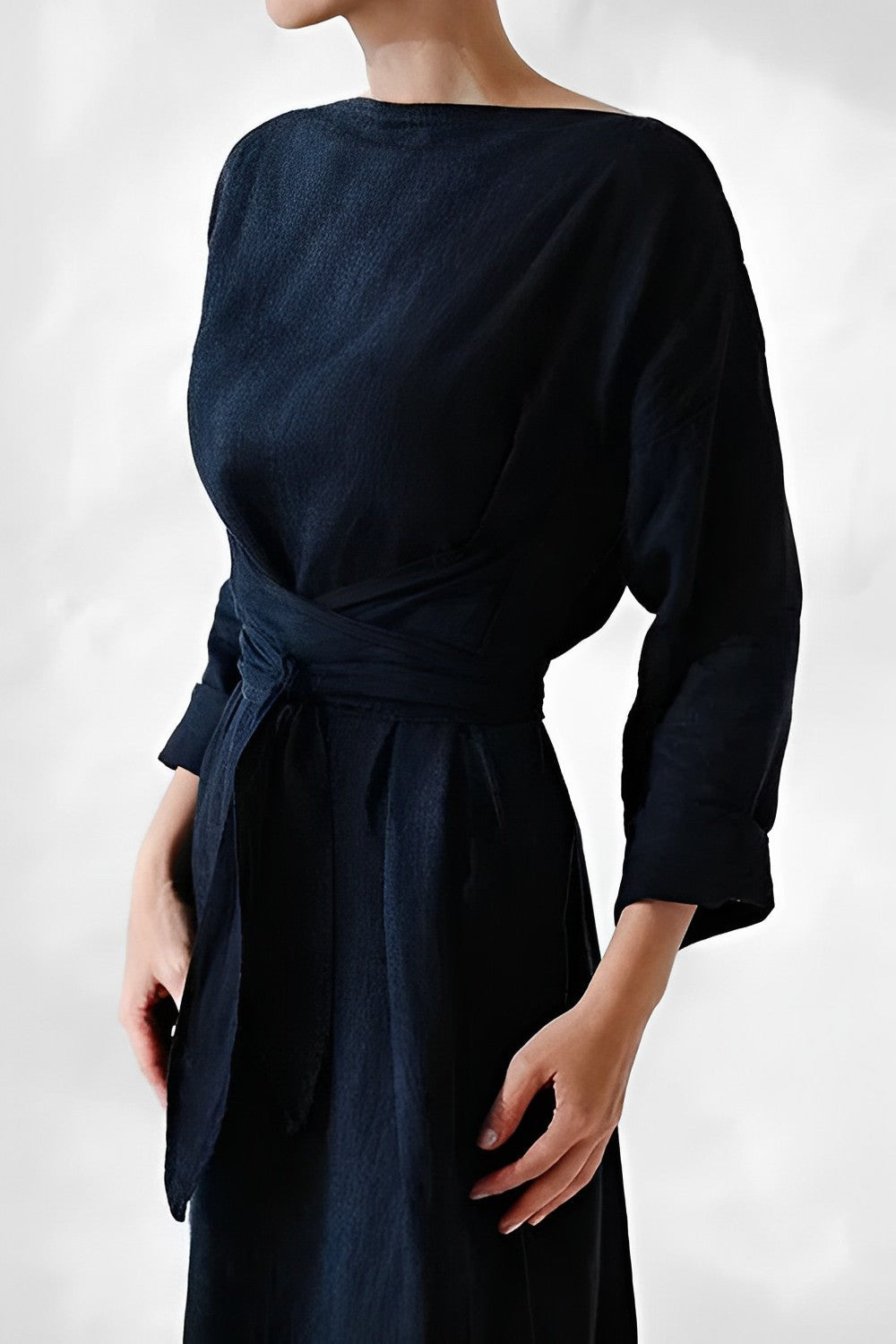 Effortless Linen Wrap Maxi Dress