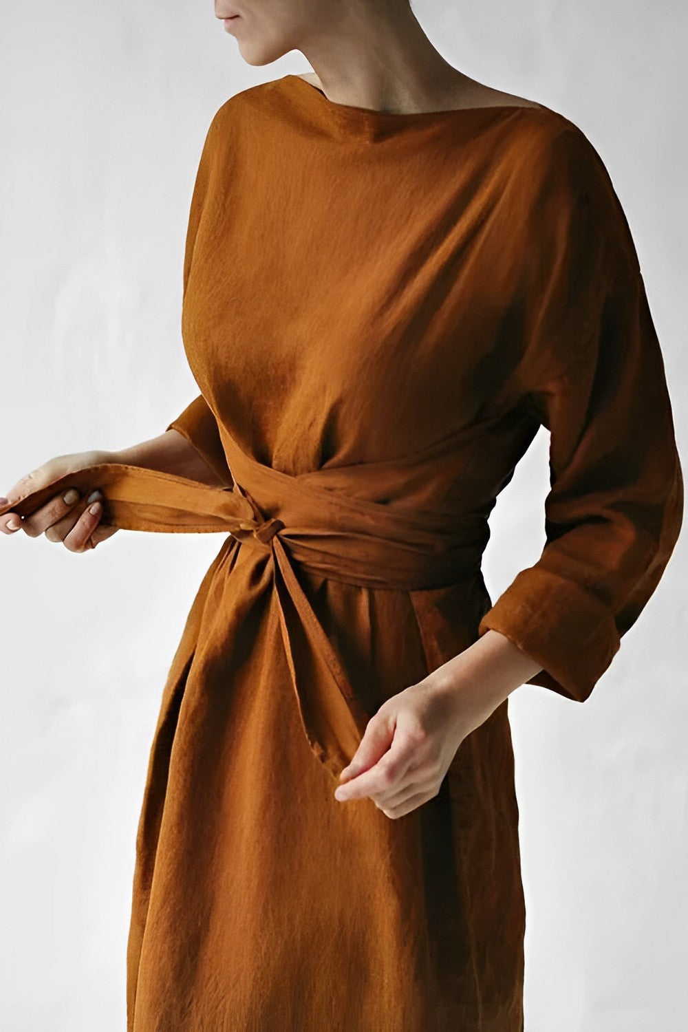 Effortless Linen Wrap Maxi Dress
