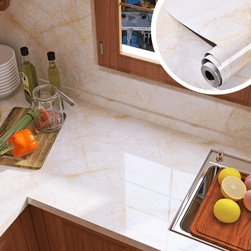 MARBLELUX – Elegant Waterproof Adhesive Film for Home Makeovers