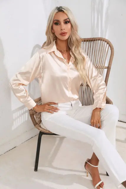 Elegant Women's Satin Blouse - Timeless Style