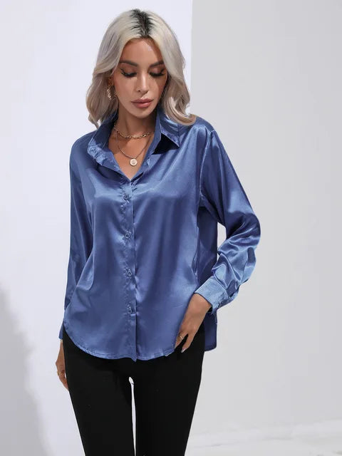 Elegant Women's Satin Blouse - Timeless Style
