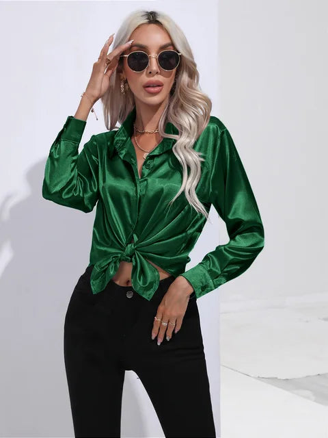 Elegant Women's Satin Blouse - Timeless Style