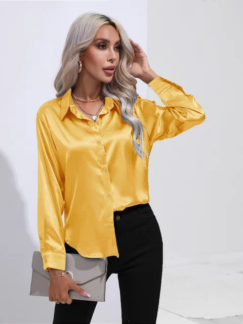 Elegant Women's Satin Blouse - Timeless Style