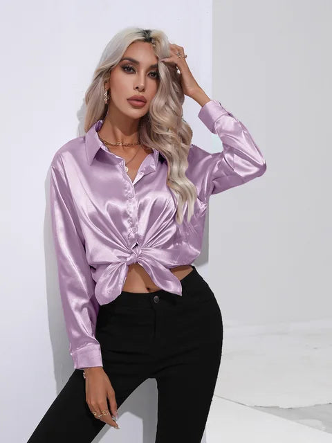 Elegant Women's Satin Blouse - Timeless Style