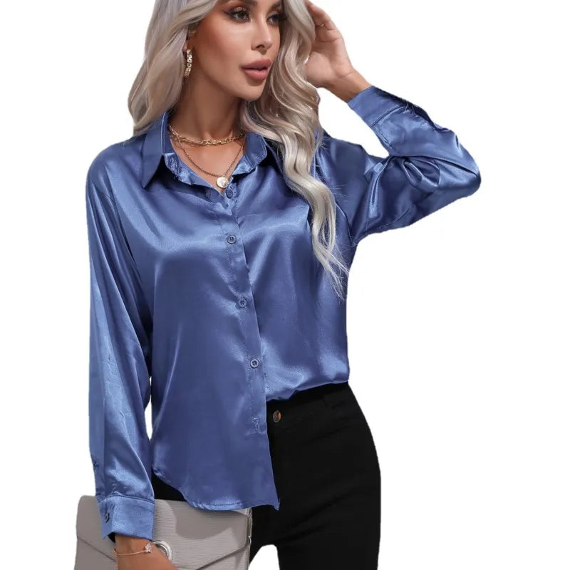 Elegant Women's Satin Blouse - Timeless Style