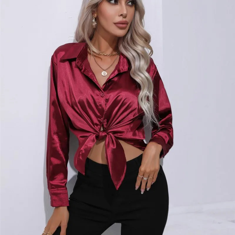 Elegant Women's Satin Blouse - Timeless Style