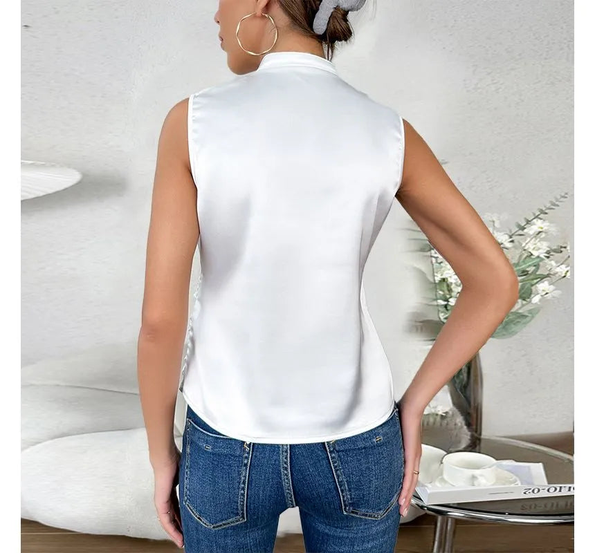 Chic Sleeveless V-Neck Summer Blouse