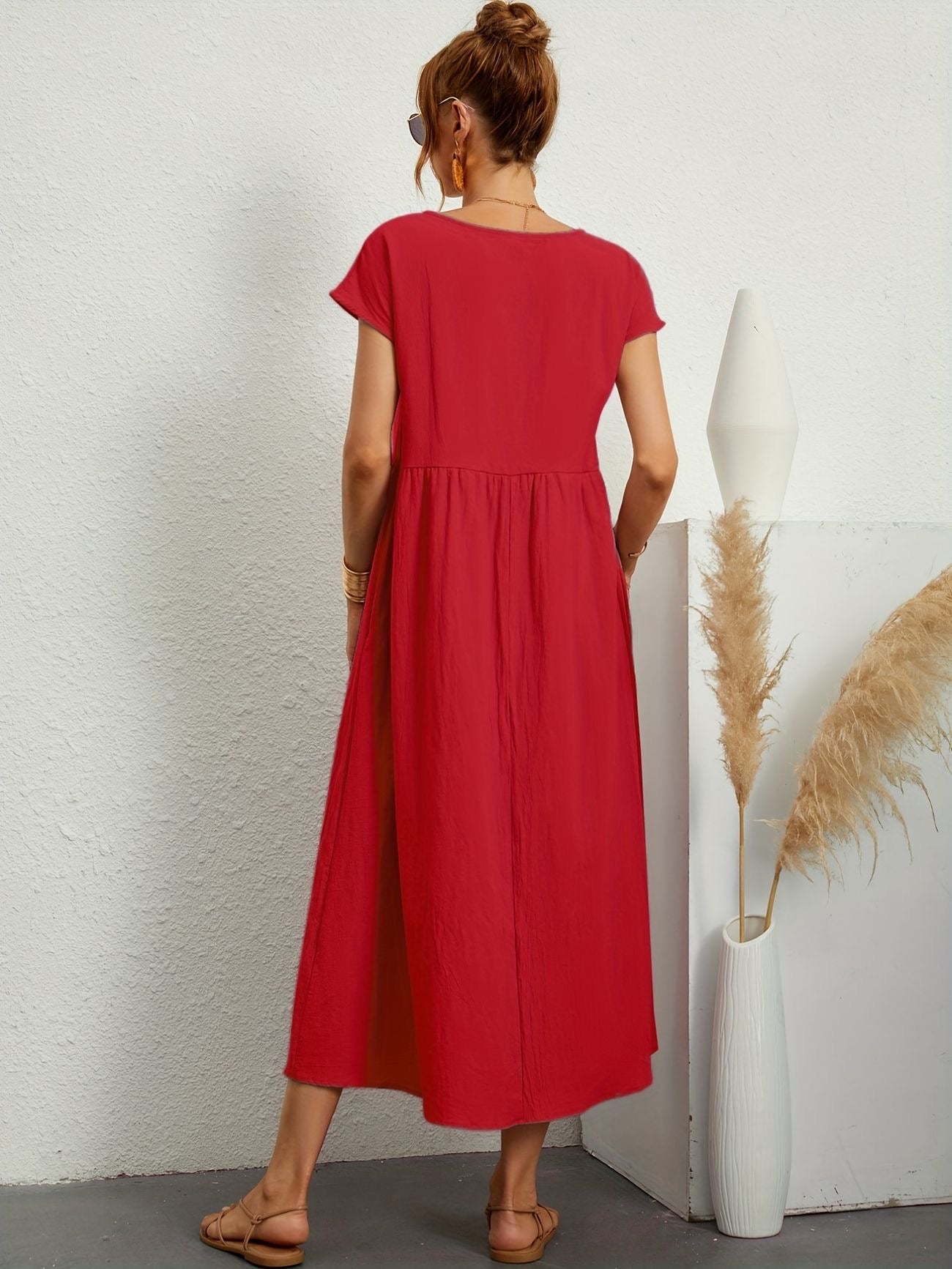 Elegant Spring Round Neck Dress