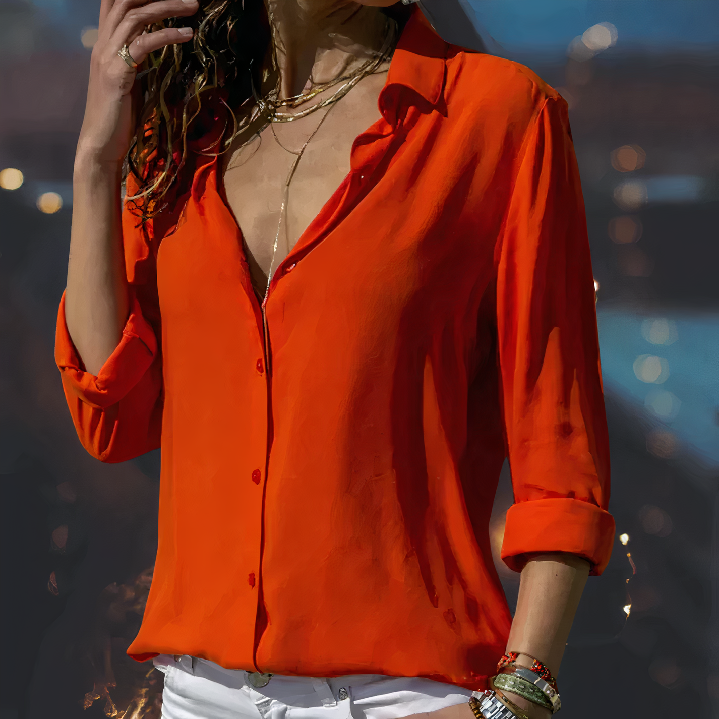 Chic Women's Elegant Chiffon Blouse