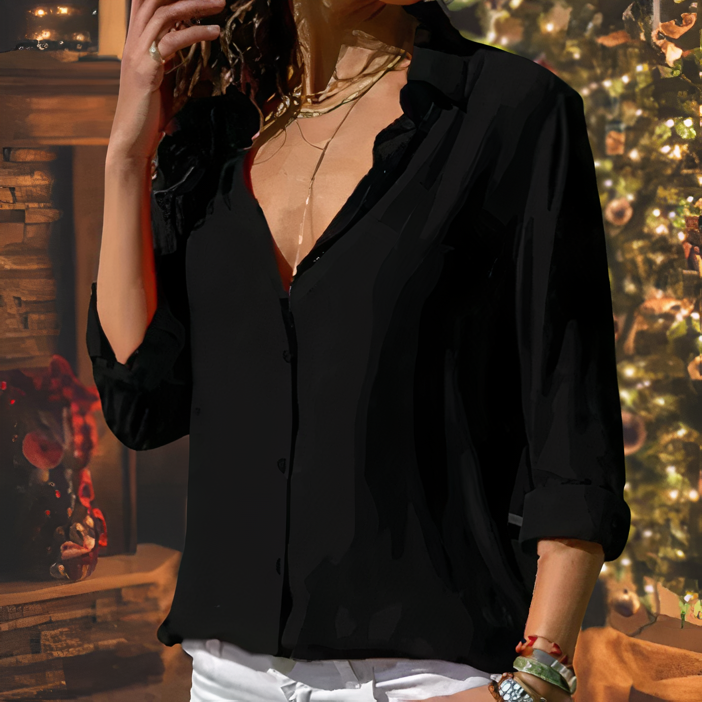 Chic Women's Elegant Chiffon Blouse