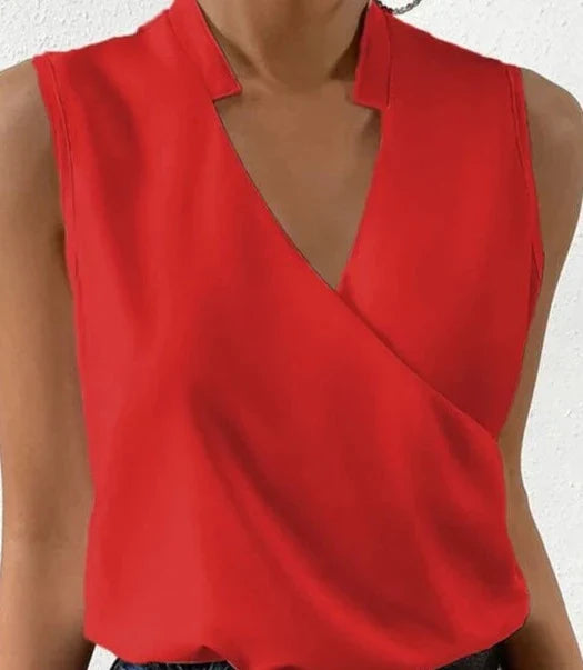 Chic Sleeveless V-Neck Summer Blouse