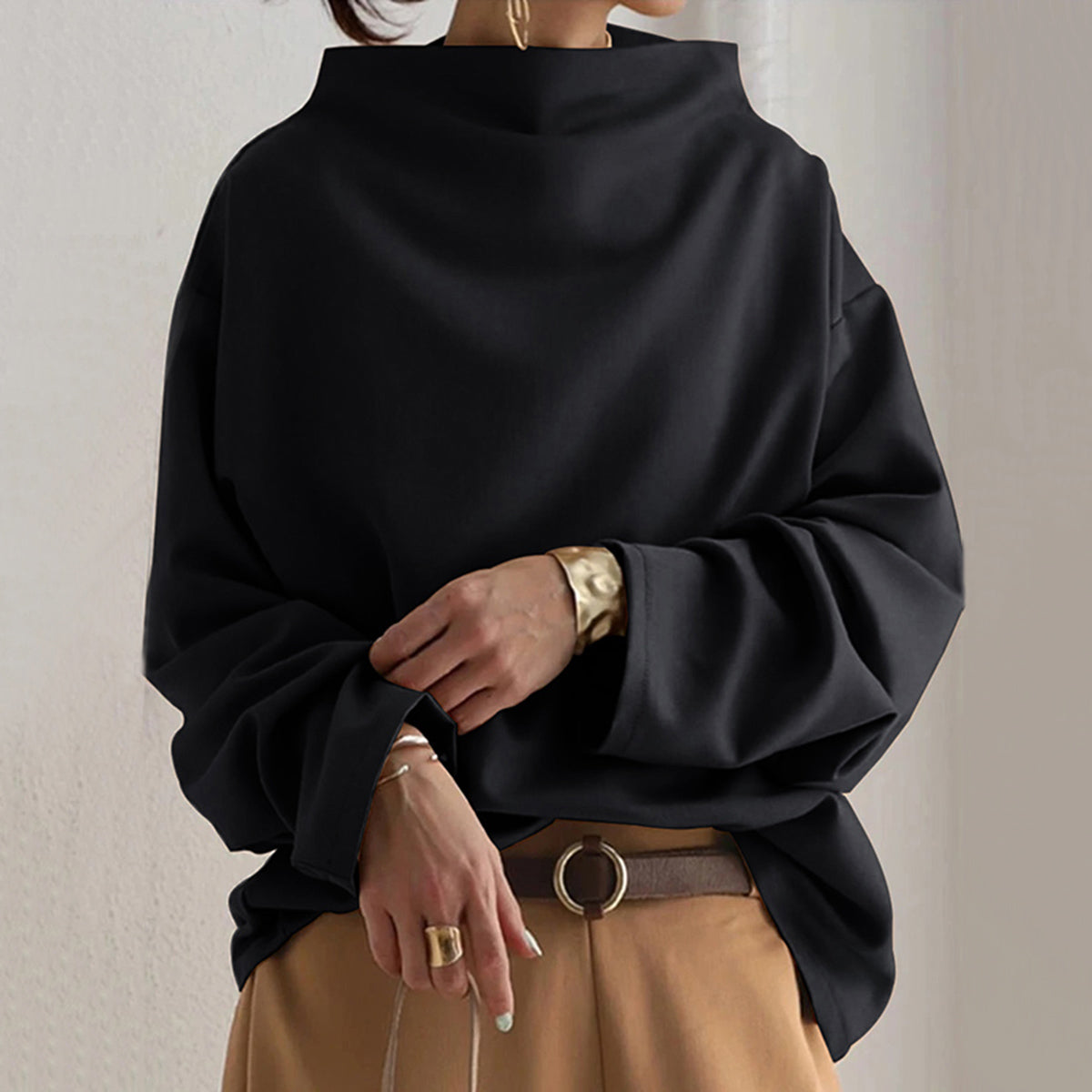 Chic High Neck Sweater for Fall