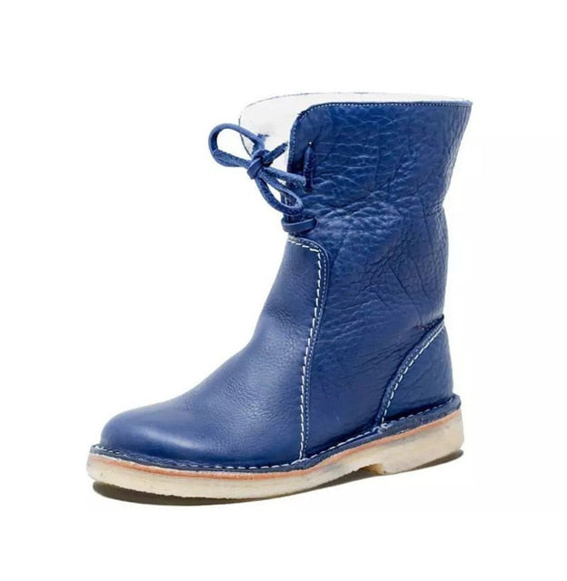 Cozy Waterproof Leather Boots with Wool Lining