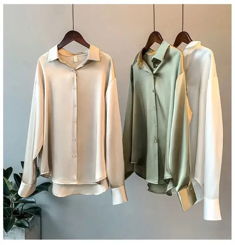 Chic Vintage Silk Blouse for Women