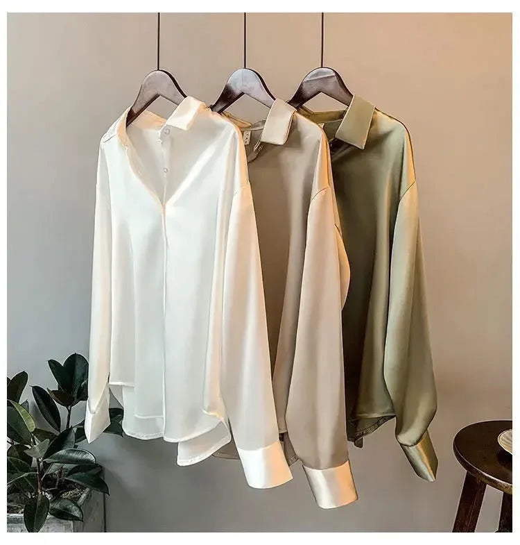 Chic Vintage Silk Blouse for Women