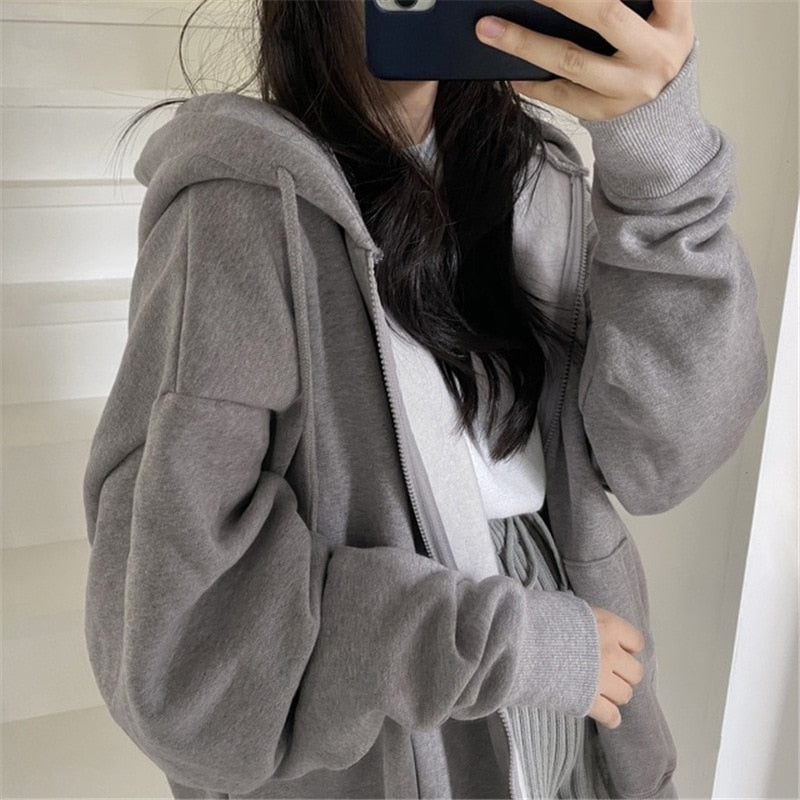 Oversized Hooded Pocket Baseball Jacket