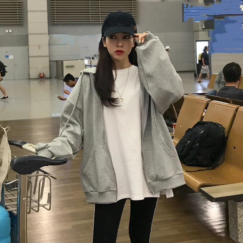 Oversized Hooded Pocket Baseball Jacket