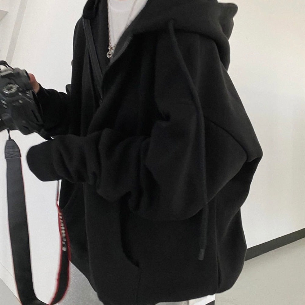 Oversized Hooded Pocket Baseball Jacket