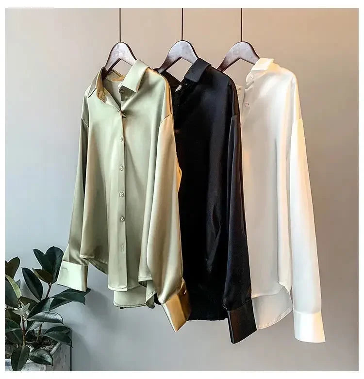 Chic Vintage Silk Blouse for Women