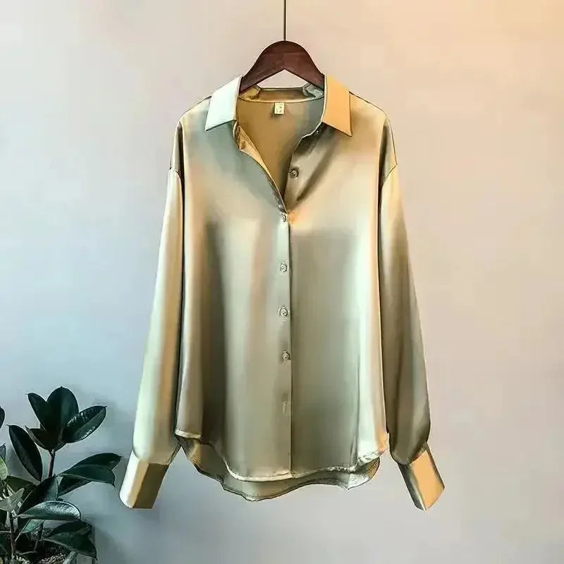 Chic Vintage Silk Blouse for Women