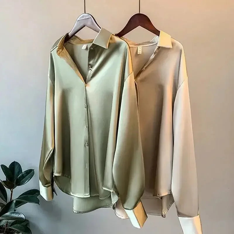 Chic Vintage Silk Blouse for Women
