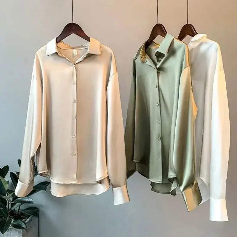 Chic Vintage Silk Blouse for Women