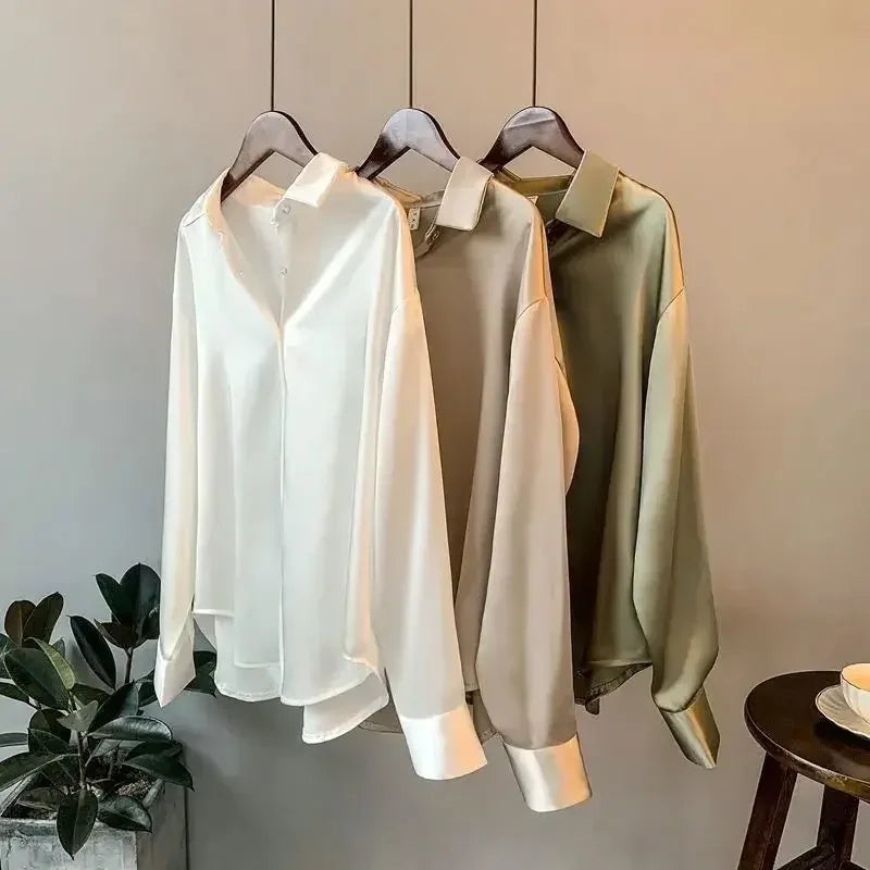 Chic Vintage Silk Blouse for Women