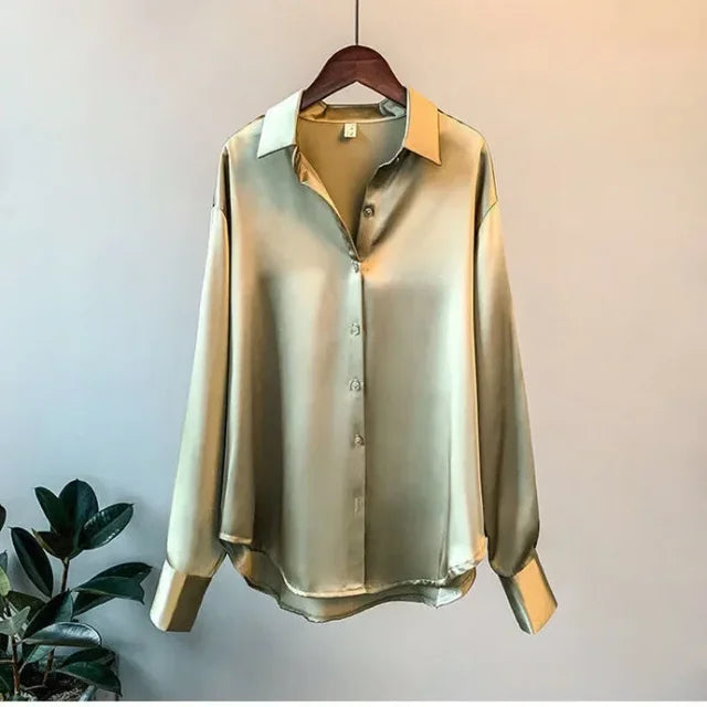 Chic Vintage Silk Blouse for Women