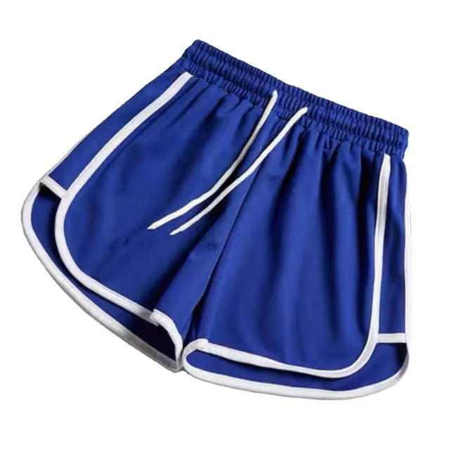 Breathable Striped Women's Elastic Waist Shorts